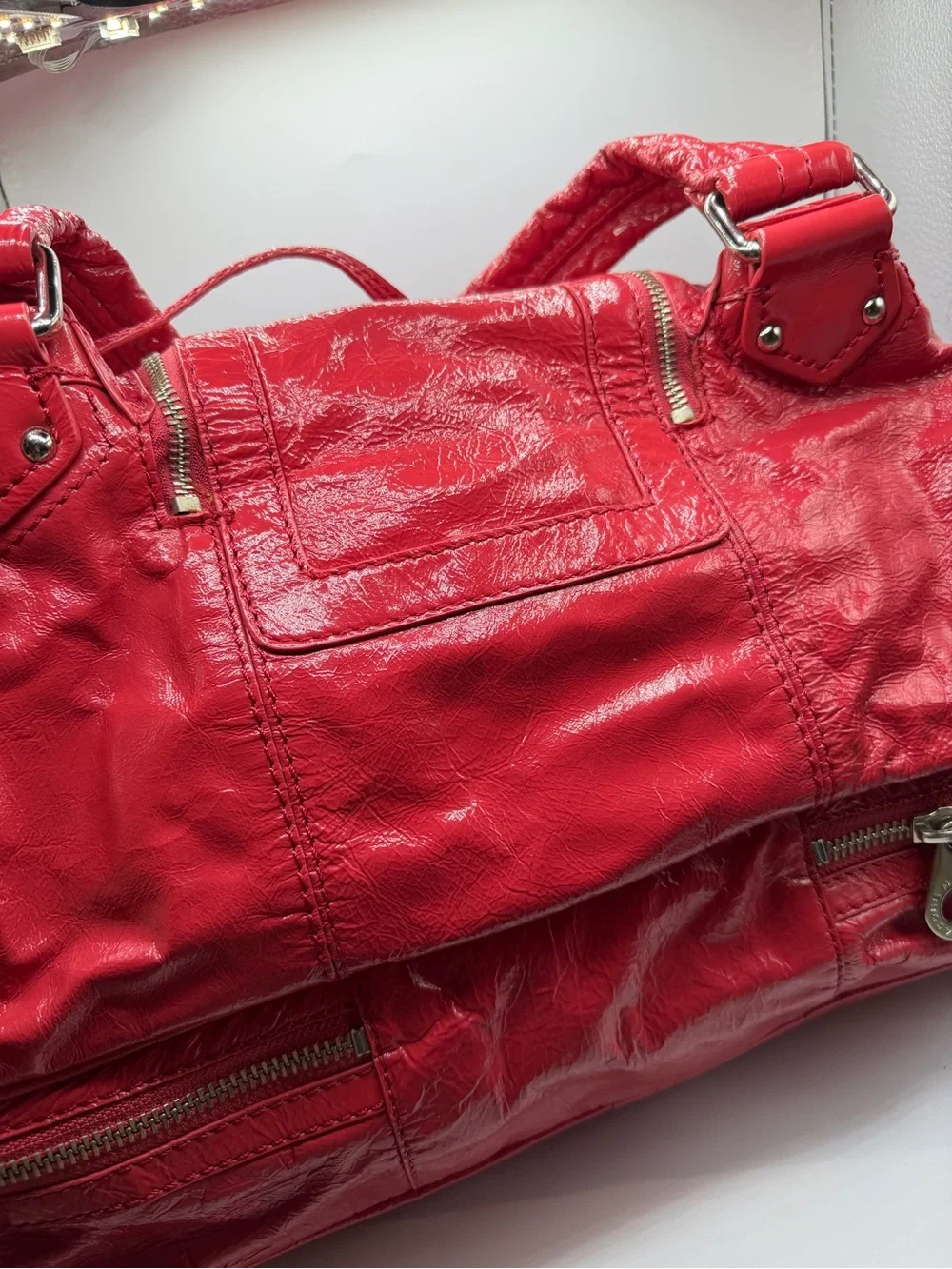 Vng Marc byMarc Jacobs Groovee Bag Hobo Y2K Patent Pink Leather Slouchy Satchel